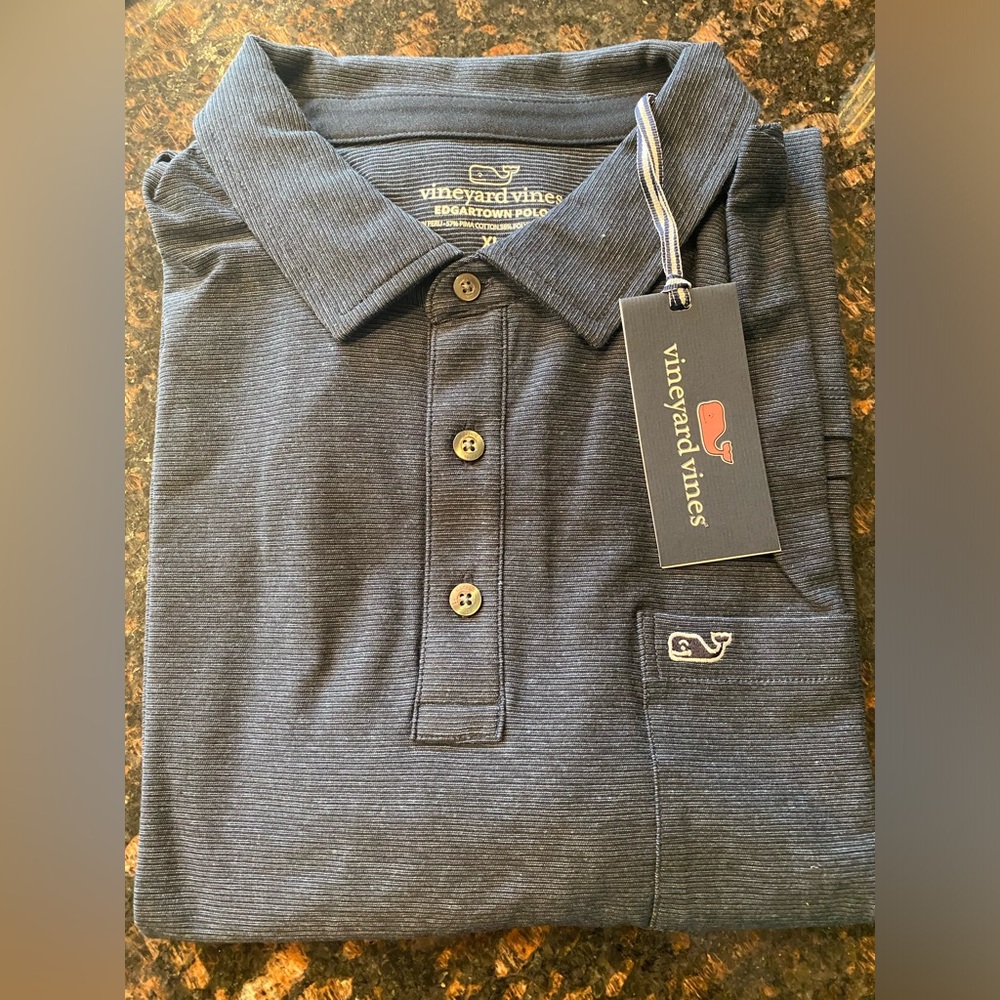Men's Vineyard Vines Edgartown Polo in Navy Blue size XL extra large